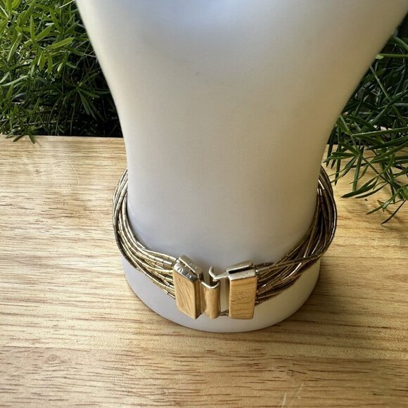 VTG Zuni Liquid Silver‎ Gold Plated Bracelet + Earrings Stamped Sterling & LC - Picture 4 of 12